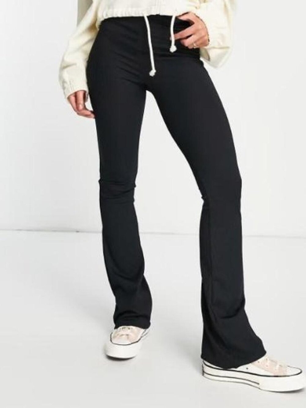 Topshop Black Flare Legging Pants Size 6
